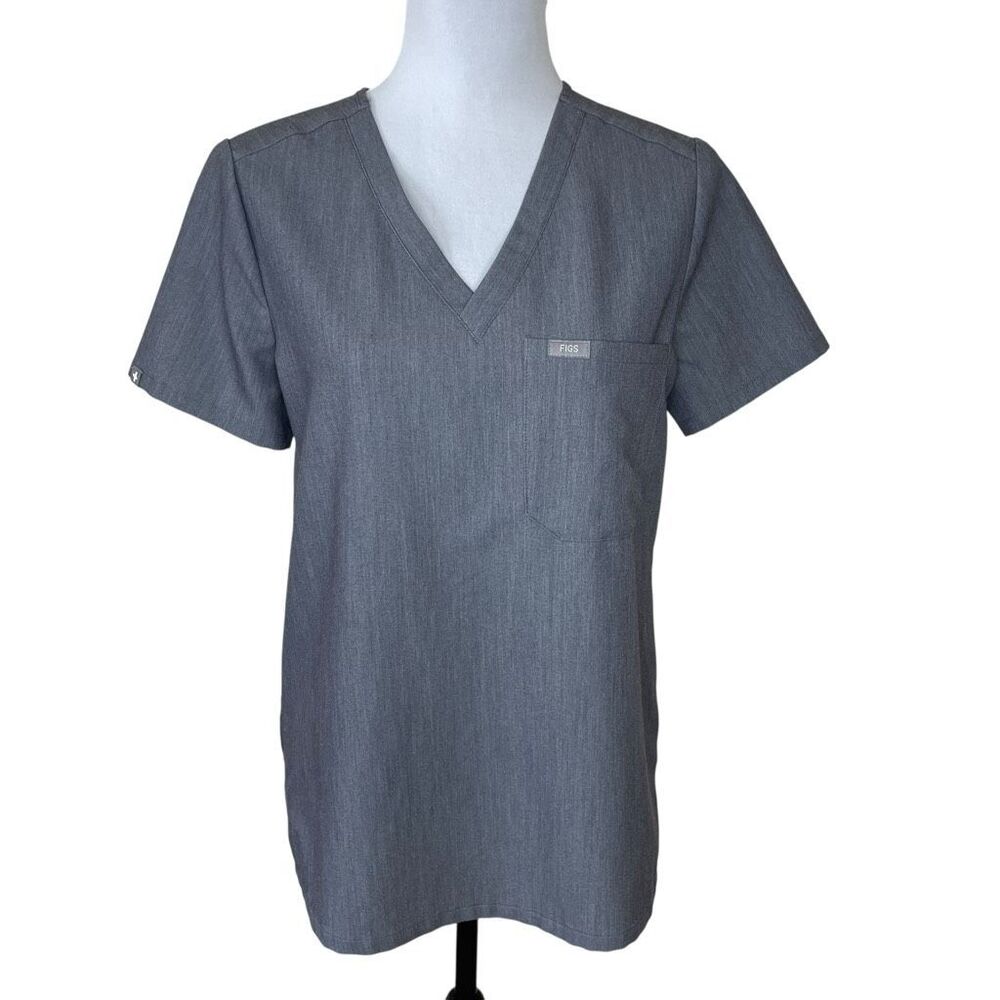 FIGS Catarina One Pocket Scrub Top Gray Size Small